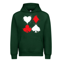 Forest Green playing cards poker heart spade club Urban Hoodie - linhVisuals