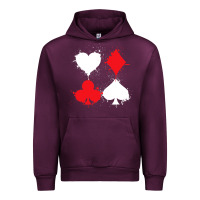 Mauve Wine playing cards poker heart spade club Urban Hoodie - linhVisuals