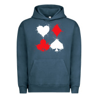Pigment Midnight Navy playing cards poker heart spade club Urban Hoodie - linhVisuals