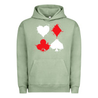 Pigment Oil Green playing cards poker heart spade club Urban Hoodie - linhVisuals