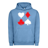 Pigment Pebble Blue playing cards poker heart spade club Urban Hoodie - linhVisuals