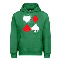 Emerald playing cards poker heart spade club Urban Hoodie - linhVisuals