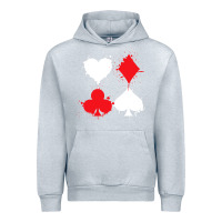 Heather Grey playing cards poker heart spade club Urban Hoodie - linhVisuals