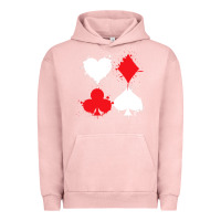 Pigment Salmon playing cards poker heart spade club Urban Hoodie - linhVisuals