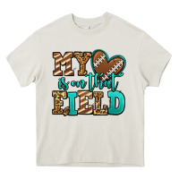 Cream my heart is on that field american football Heavy Core Tee - Jasminsmagicworld