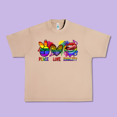 Peace Love Equality Urban Heavy Tee Designed By Fadigitalartstudio