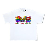 White Peace love equality Urban Heavy Tee - FaDigitalArtStudio