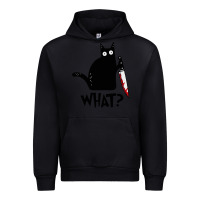 Black Halloween Cat With Knife What Urban Hoodie - linhVisuals