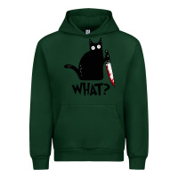 Forest Green Halloween Cat With Knife What Urban Hoodie - linhVisuals
