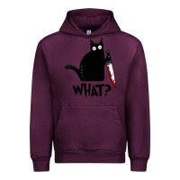 Mauve Wine Halloween Cat With Knife What Urban Hoodie - linhVisuals