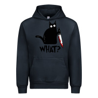 Navy Halloween Cat With Knife What Urban Hoodie - linhVisuals