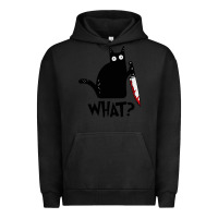Pigment Black Halloween Cat With Knife What Urban Hoodie - linhVisuals