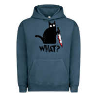 Pigment Midnight Navy Halloween Cat With Knife What Urban Hoodie - linhVisuals