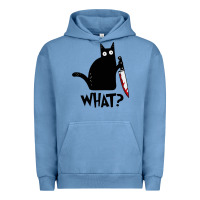 Pigment Pebble Blue Halloween Cat With Knife What Urban Hoodie - linhVisuals