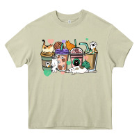 Mossy Cat coffee cups Heavy Core Tee - HowdyJamesFarm