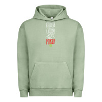 Pigment Oil Green poker card player believe in something Urban Hoodie - linhVisuals