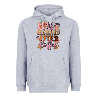 Heather Grey life begins after coffee Heavyweight Hoodie - JahusDesignShop