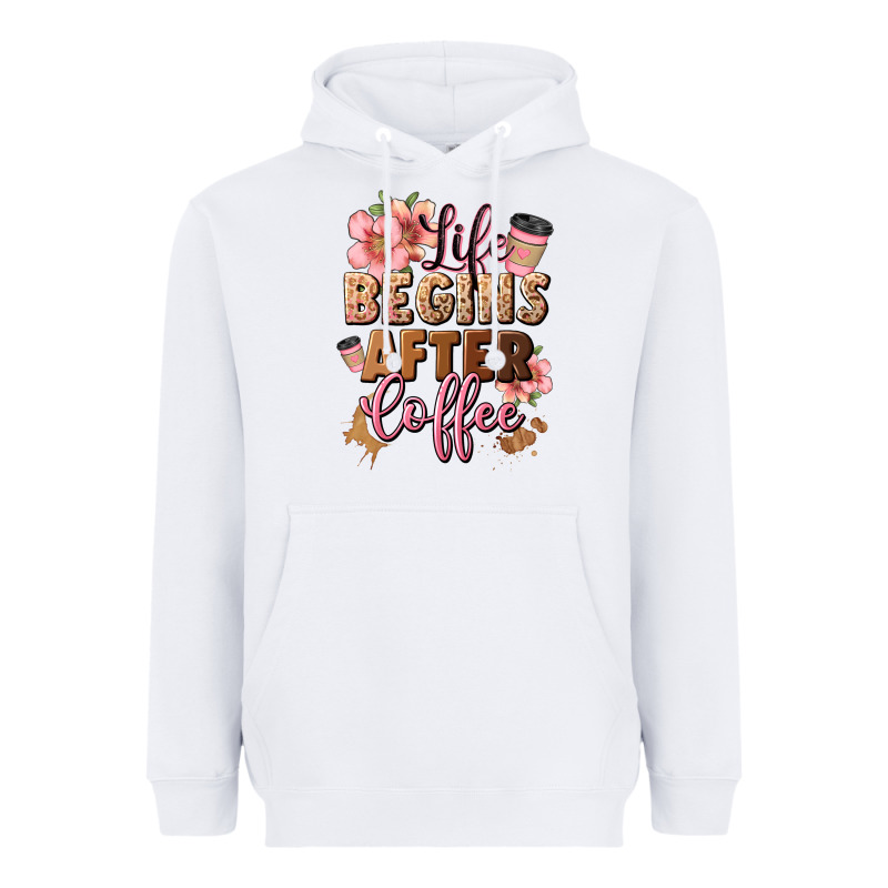 Life Begins After Coffee Heavyweight Hoodie by JahusDesignShop | Teevron