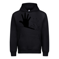 Black rabbit hand shadow Urban Hoodie - linhVisuals