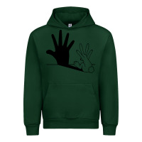 Forest Green rabbit hand shadow Urban Hoodie - linhVisuals