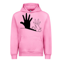 Fuchsia Pink rabbit hand shadow Urban Hoodie - linhVisuals