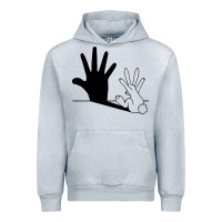 Heather Grey rabbit hand shadow Urban Hoodie - linhVisuals