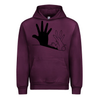 Mauve Wine rabbit hand shadow Urban Hoodie - linhVisuals
