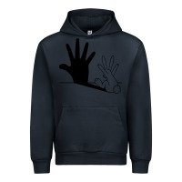 Navy rabbit hand shadow Urban Hoodie - linhVisuals