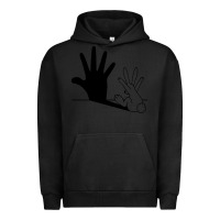 Pigment Black rabbit hand shadow Urban Hoodie - linhVisuals