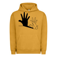 Pigment Peanut Butter rabbit hand shadow Urban Hoodie - linhVisuals