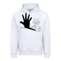 White rabbit hand shadow Urban Hoodie - linhVisuals