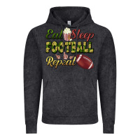 Vintage Black eat sleep football repeat Vintage Hoodie - BundleAndBundleShop