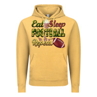 Vintage Mustard eat sleep football repeat Vintage Hoodie - BundleAndBundleShop