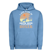 Pigment Pebble Blue boxer beer dog lover t  shirt boxer beer dog lover t  shirt Urban Hoodie - linhVisuals