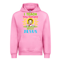 Fuchsia Pink i teach tiny humans about jesus Urban Hoodie - linhVisuals