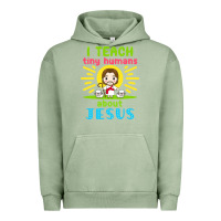 Pigment Oil Green i teach tiny humans about jesus Urban Hoodie - linhVisuals