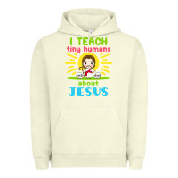 Pigment Pistachio i teach tiny humans about jesus Urban Hoodie - linhVisuals