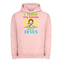 Pigment Salmon i teach tiny humans about jesus Urban Hoodie - linhVisuals