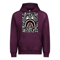 Mauve Wine Bape Shark Army Urban Hoodie - linhVisuals