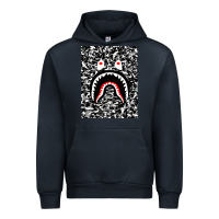 Navy Bape Shark Army Urban Hoodie - linhVisuals
