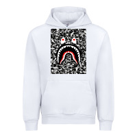 White Bape Shark Army Urban Hoodie - linhVisuals