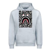 Heather Grey Bape Shark Army Urban Hoodie - linhVisuals