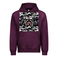 Mauve Wine Bape Shark Army Urban Hoodie - linhVisuals
