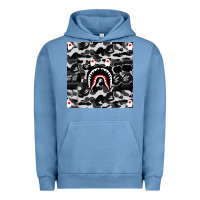 Pigment Pebble Blue Bape Shark Army Urban Hoodie - linhVisuals