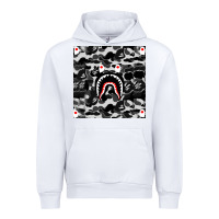 White Bape Shark Army Urban Hoodie - linhVisuals