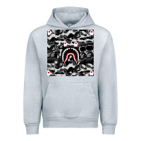 Heather Grey Bape Shark Army Urban Hoodie - linhVisuals
