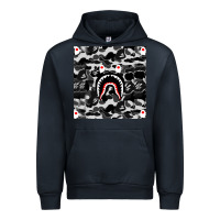 Navy Bape Shark Army Urban Hoodie - linhVisuals