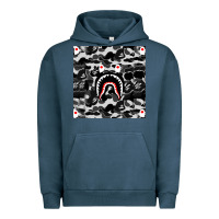 Pigment Midnight Navy Bape Shark Army Urban Hoodie - linhVisuals