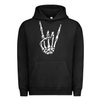 Pigment Black rock on skeleton hand Urban Hoodie - linhVisuals