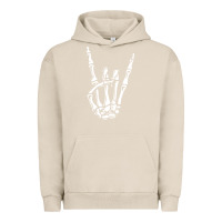 Pigment French Oak rock on skeleton hand Urban Hoodie - linhVisuals